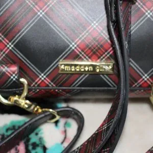 NWOT Madden Girl Tartan Plaid Backpack with Top Handle Approx Size:  8\